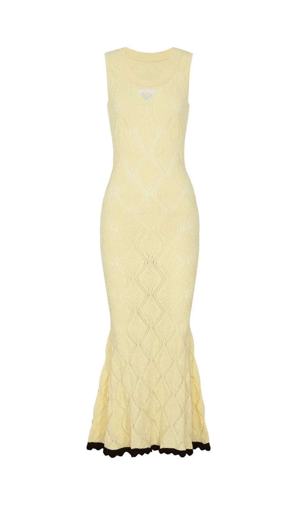 Madelynn Yellow Sleeveless Knit Midi Dress Flowering Girl