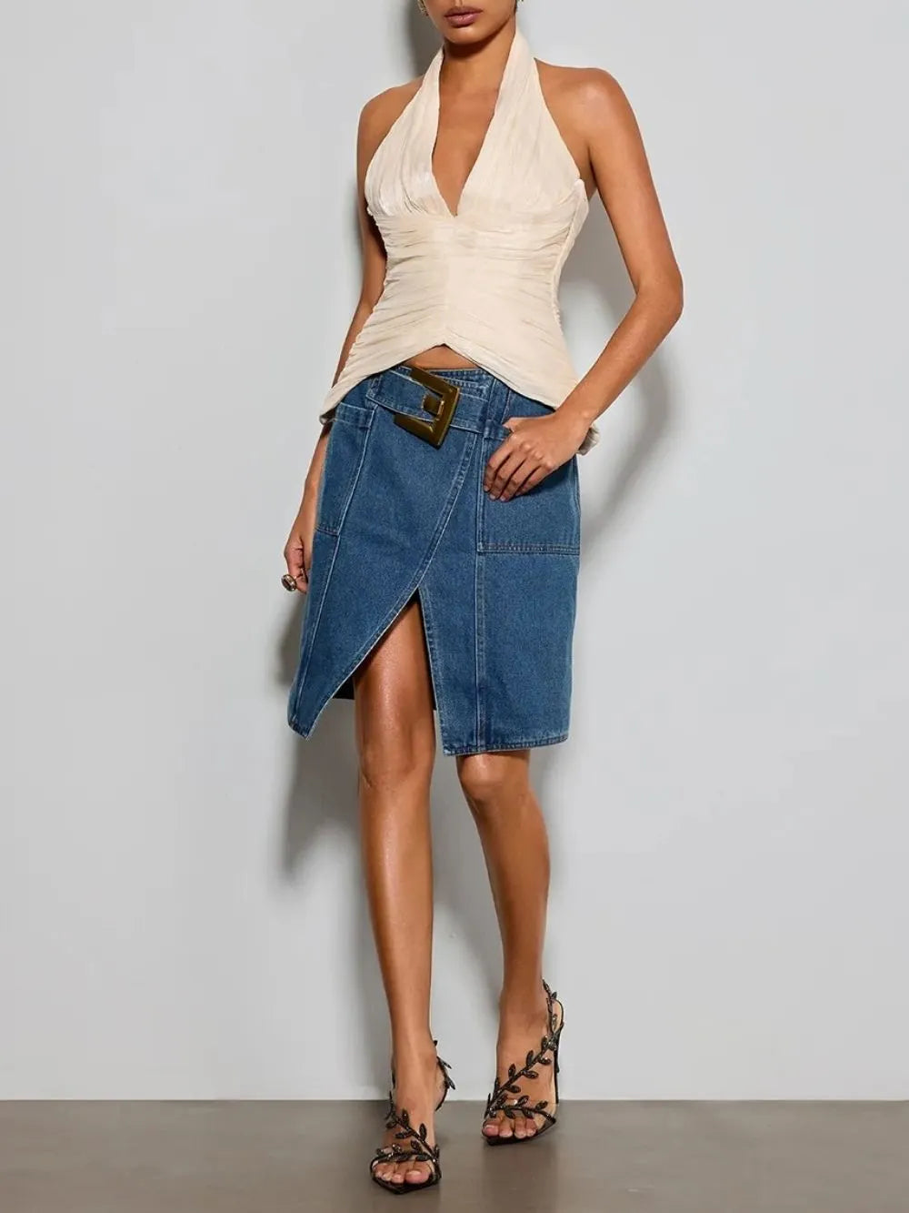 Taelorin Denim Skirt Flowering Girl