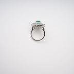 Clémence Green Emerald Cut Gemstone Sterling Silver Ring Flowering Girl