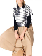 Striped Tee with Rhinestones Flowering Girl