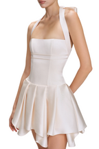 Charnelle Halter Silky Mini Dress Flowering Girl