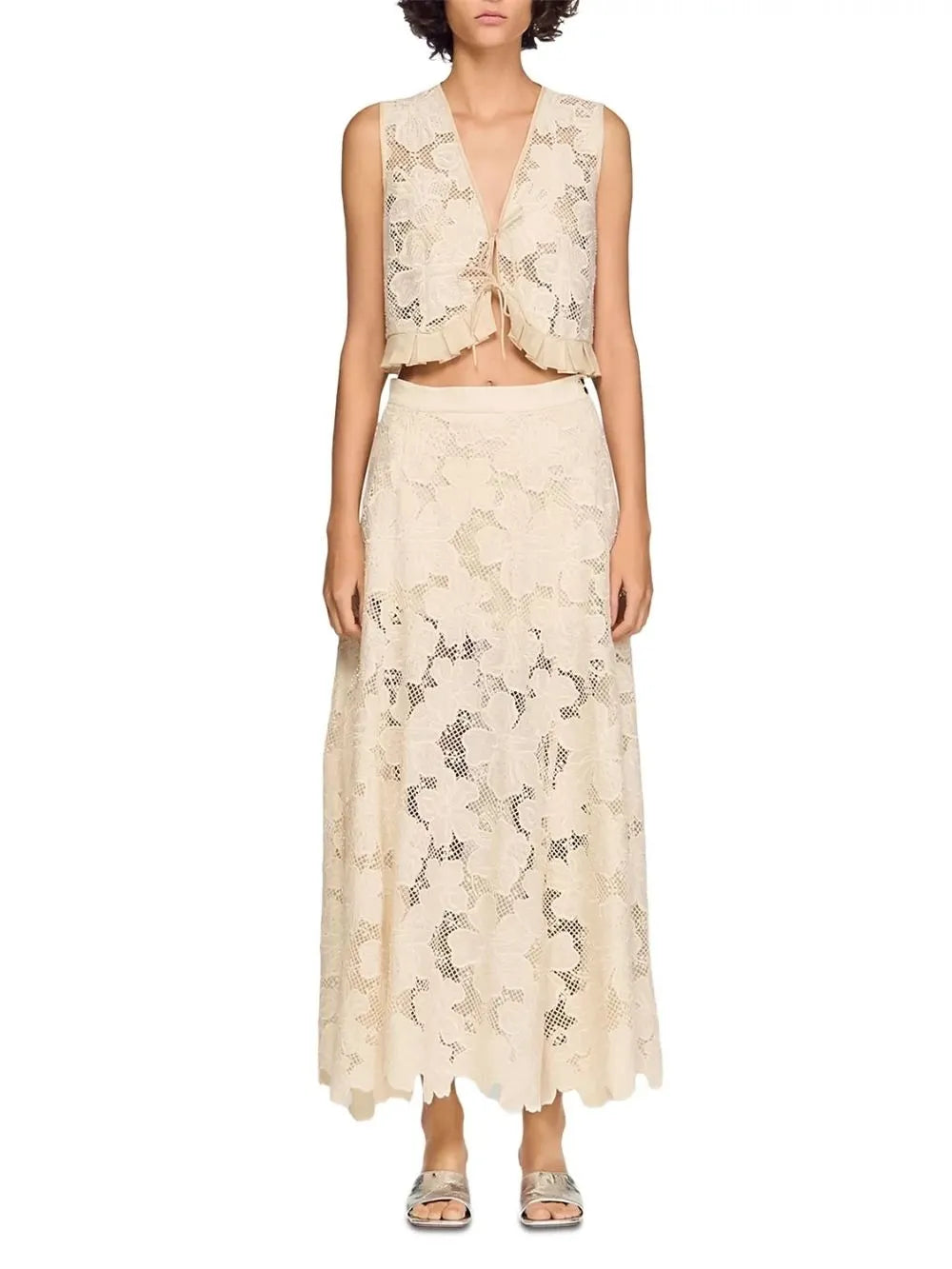 Maya Long Guipure Lace Skirt Flowering Girl