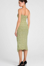 Lace Floral Crystal Chain Bustier Midi Dress Flowering Girl