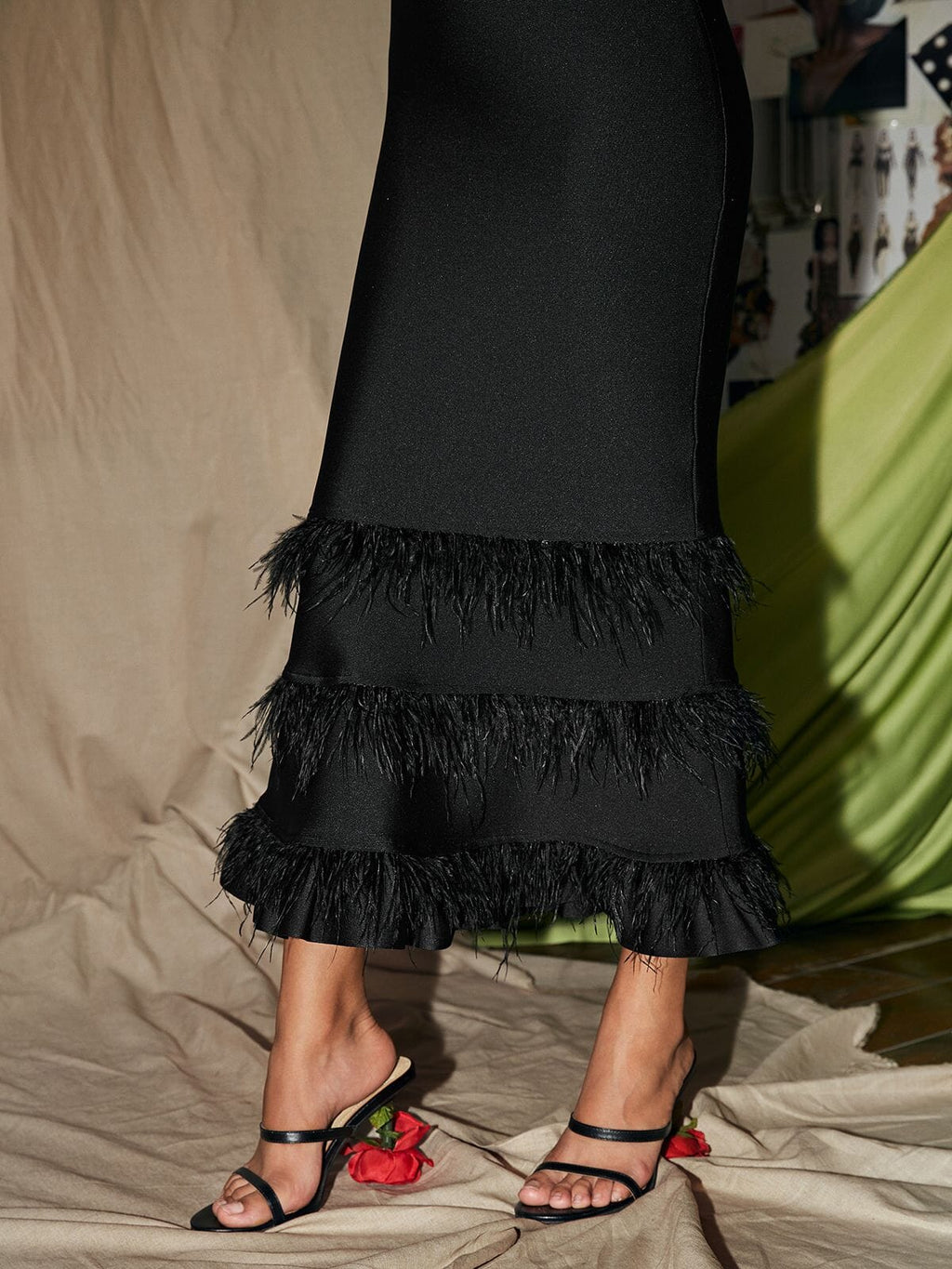Rose Heels In Black Flowering Girl