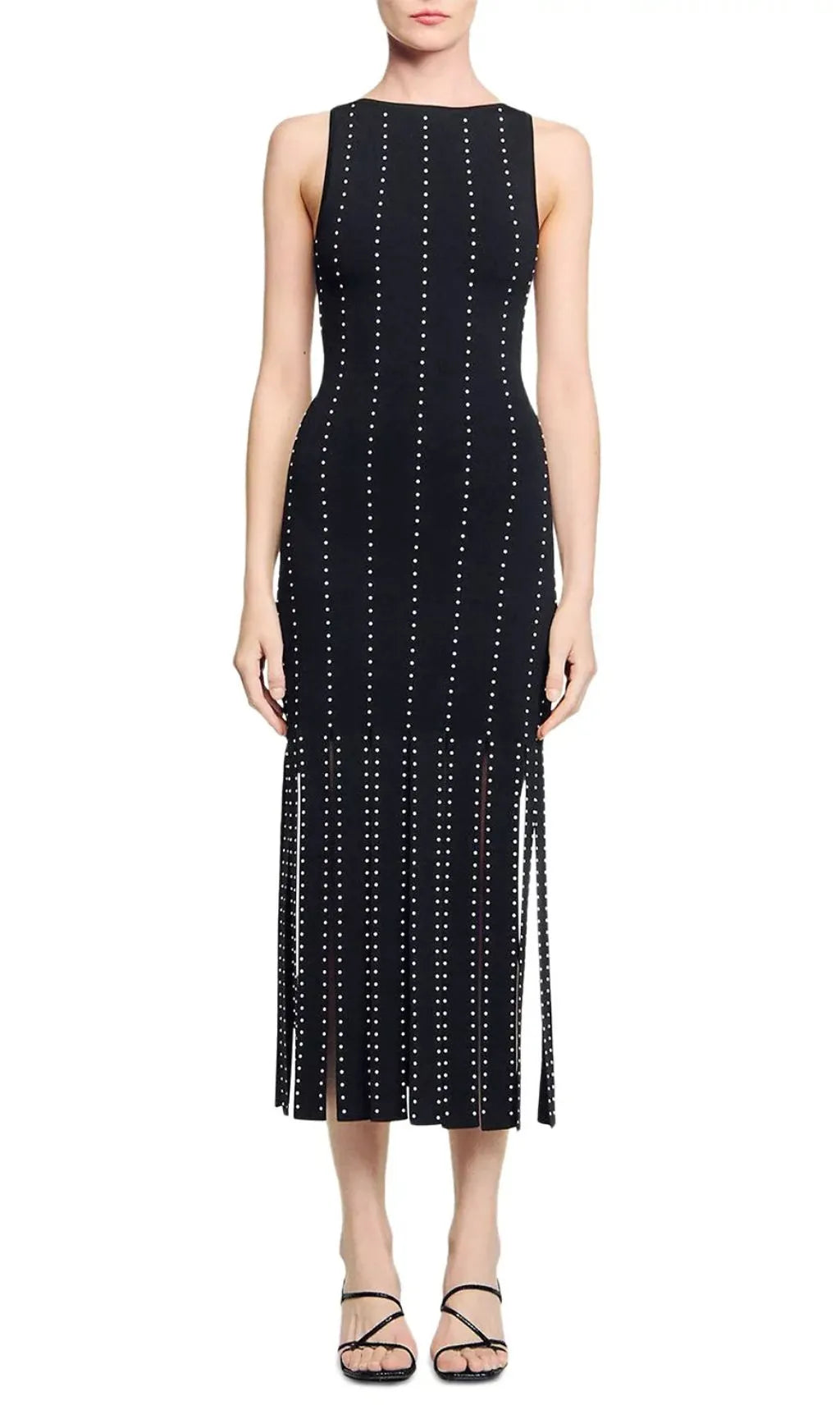 Fringed Knit Midi Dress Flowering Girl