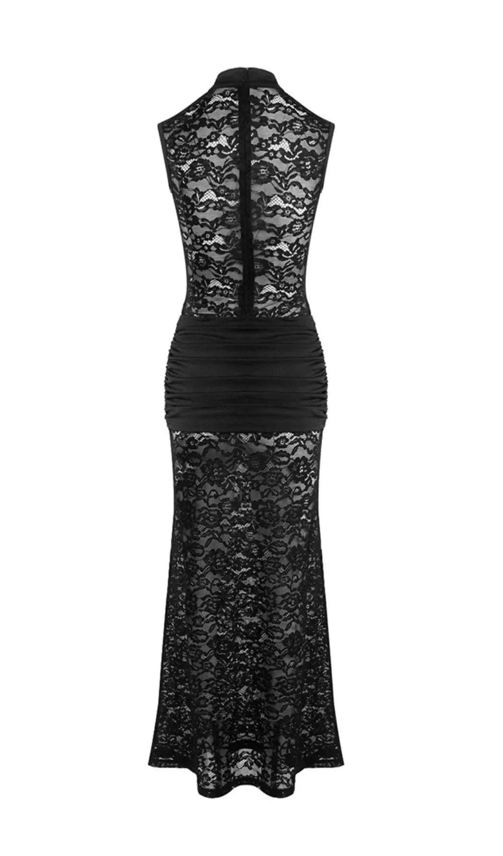 Ivana Black Lace Sleeveless Maxi Dress Flowering Girl