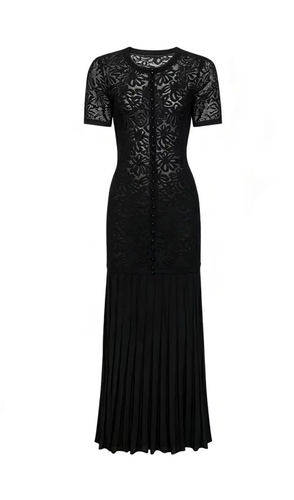 Kiernan Black Flower Knit Midi Dress Flowering Girl