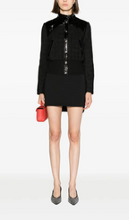 PATENT-TRIM TWEED BOMBER JACKET Flowering Girl