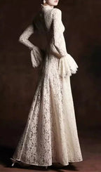 Keres Flared Long Sleeve Lace Maxi Dress Flowering Girl