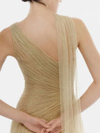 Marianela Mesh Ruched Maxi Dress Flowering Girl