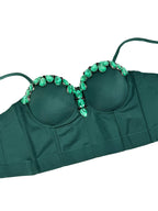 Jelena Diamante Crop Top Flowering Girl