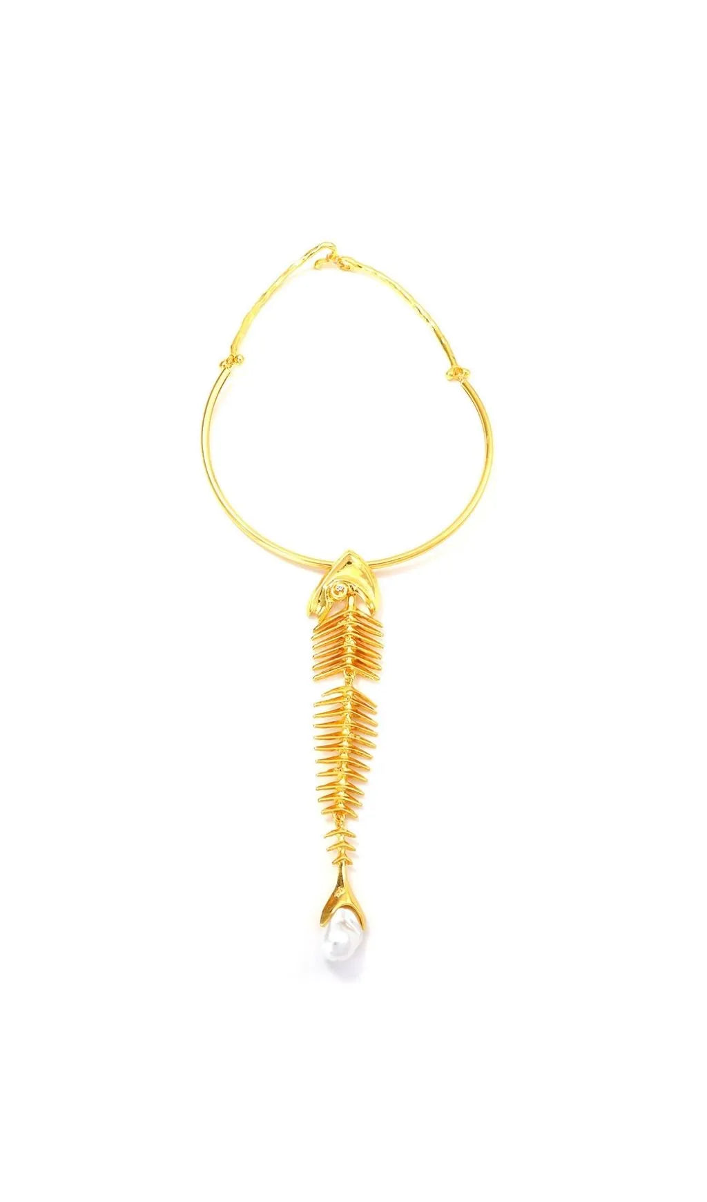 Soryxel Fishbone Pearl Pendant Choker Flowering Girl