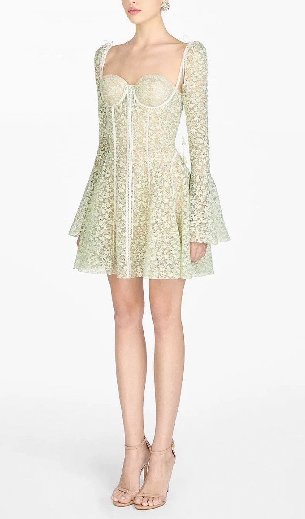 Albinia Mint Floral Mini Dress Flowering Girl
