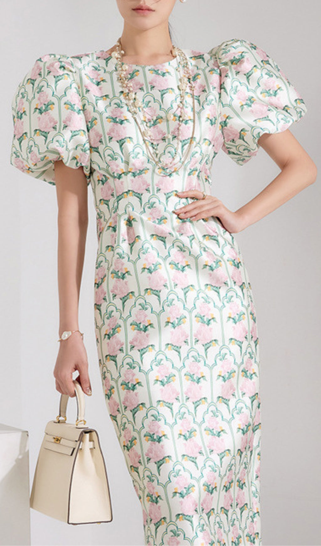 Annemieke Puff-Sleeve Floral Dress Flowering Girl