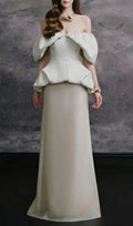 Liora Off-Shoulder Draped Top & Skirt Set Flowering Girl