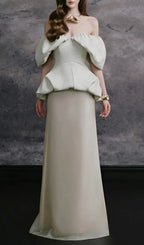 Liora Off-Shoulder Draped Top & Skirt Set Flowering Girl