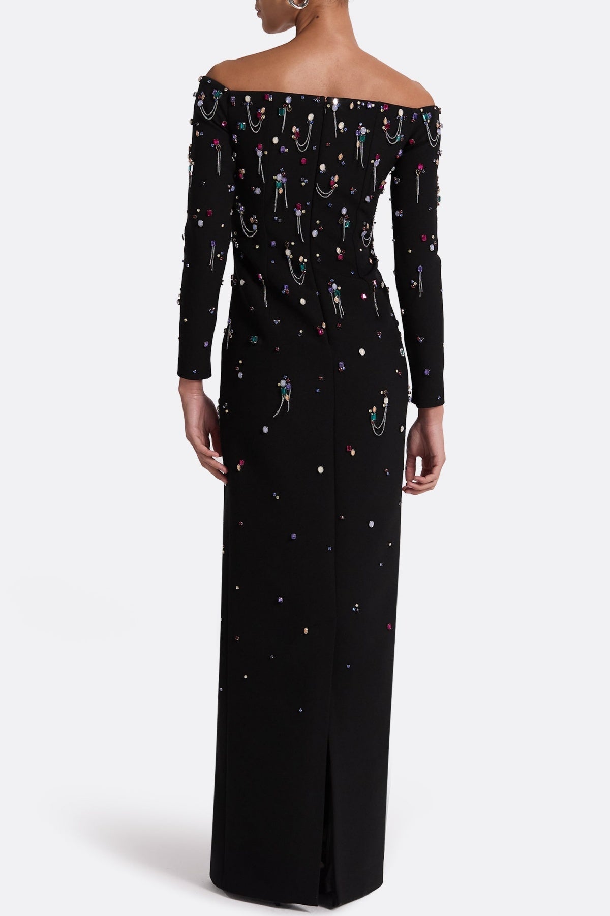 Pamaria Diamante Embroidery Off Shoulder Maxi Dress Flowering Girl