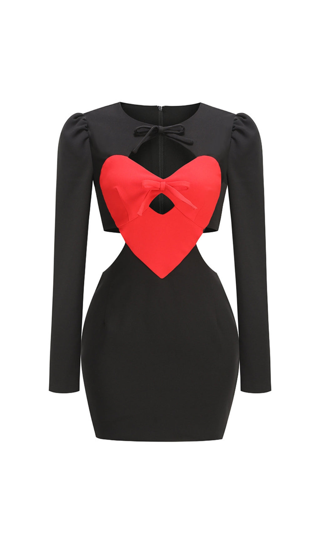 Brettney Red Heart Long Sleeve Mini Dress Flowering Girl