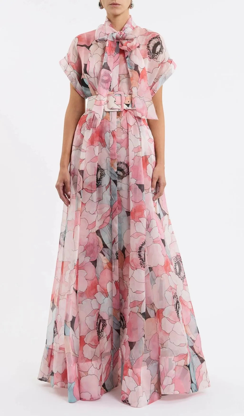 Eudoxia Pink Printed Maxi Dress Flowering Girl