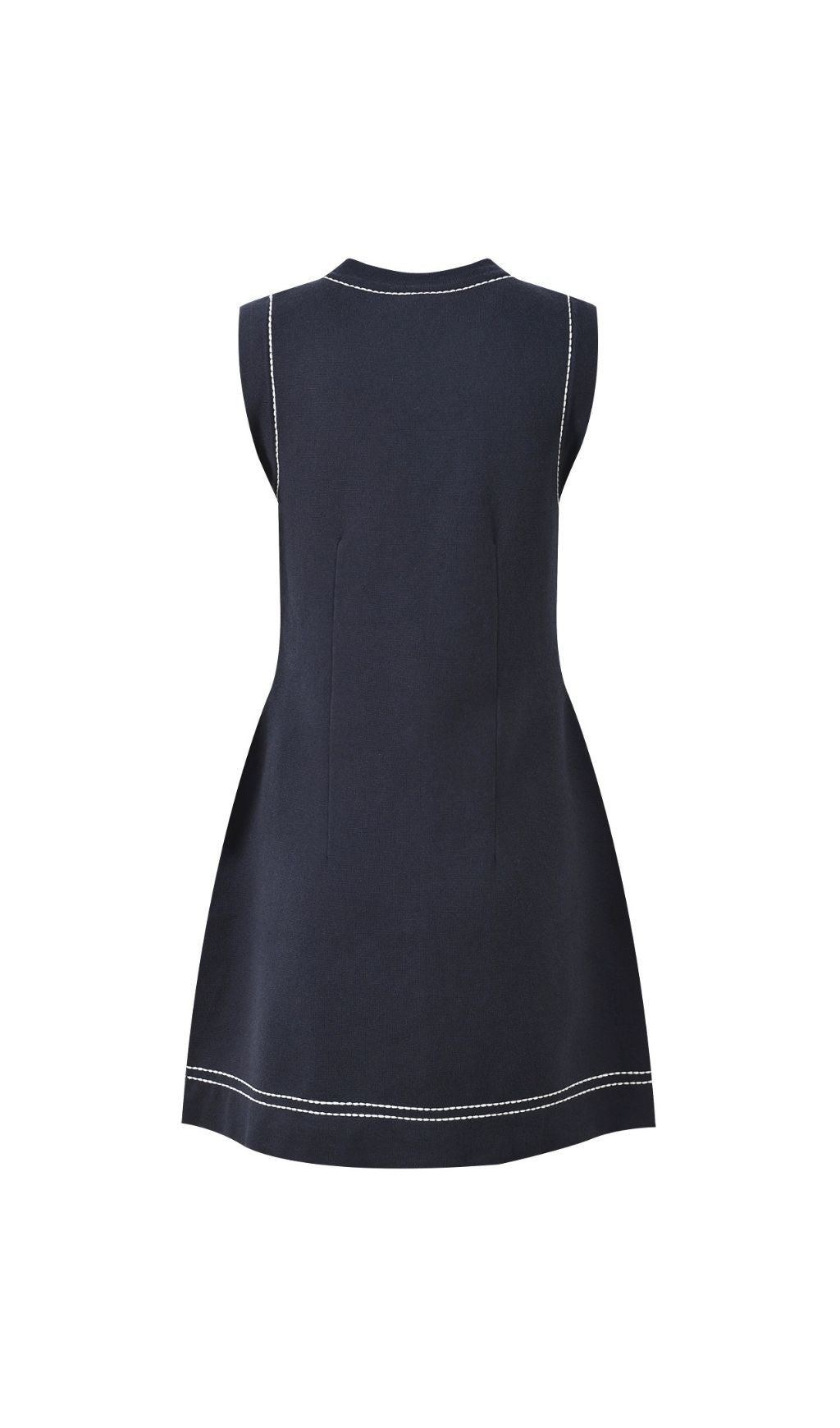 Topstitched Knit Shift Dress Flowering Girl