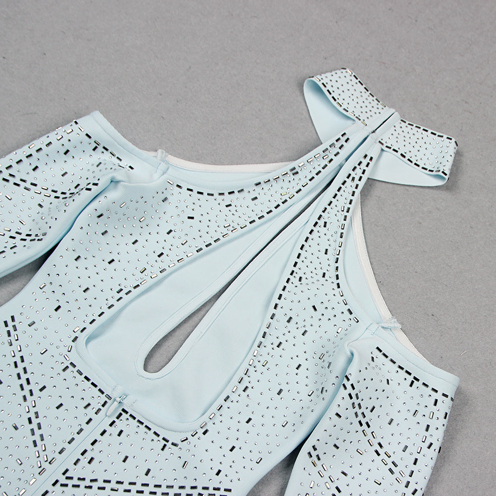 Alivia Halter Cutout Bandage Mini Dress Flowering Girl