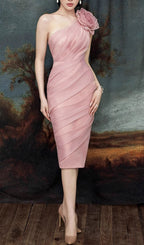Alsatia Pink Flower Midi Dress Flowering Girl